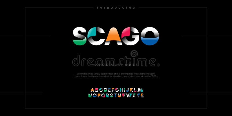 Scago Modern minimal abstract alphabet fonts vector illustration royalty free illustration
