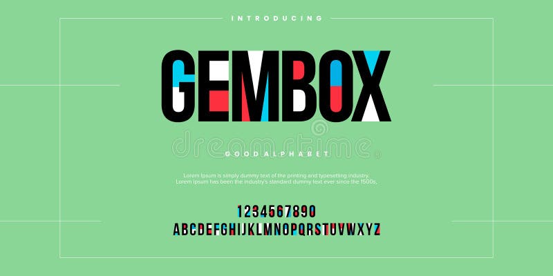 Gembox Modern minimal abstract alphabet fonts vector illustration vector illustration