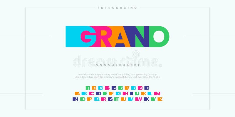 Grano Modern minimal abstract alphabet fonts vector illustration stock illustration