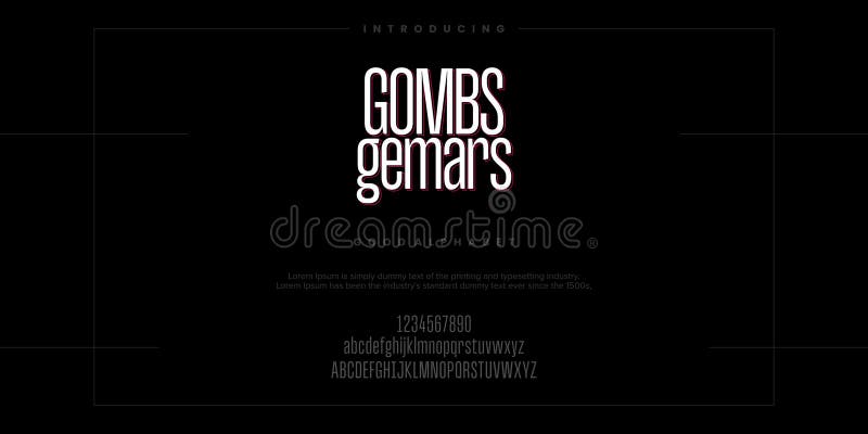 Gombs Gemars Modern minimal abstract alphabet fonts vector illustration vector illustration