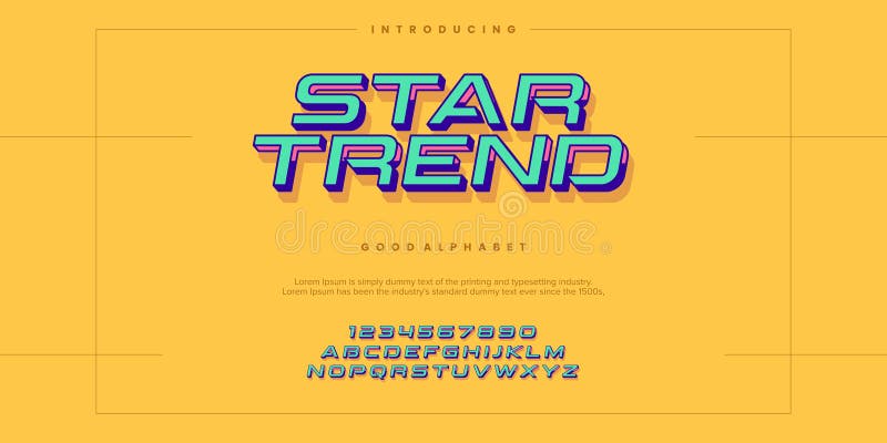 Star Trend Modern minimal abstract alphabet fonts vector illustration stock illustration