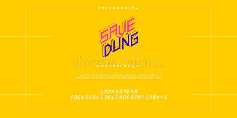 Save Dung Modern minimal abstract alphabet fonts vector illustration stock illustration