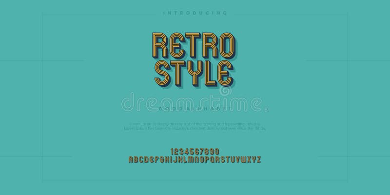 Retro Style Modern minimal abstract alphabet fonts vector illustration vector illustration