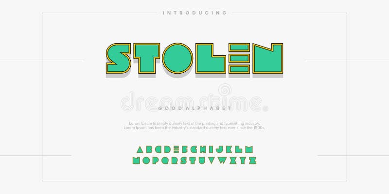 Stolen Modern minimal abstract alphabet fonts vector illustration vector illustration