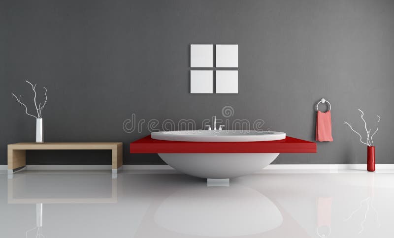 Modern minimal bathroom vector illustration