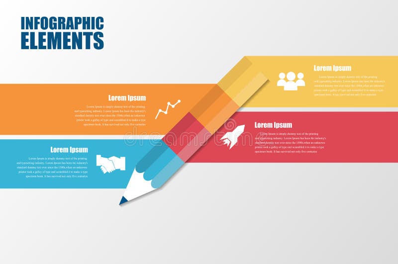 Modern minimal colorful infographics stock illustration