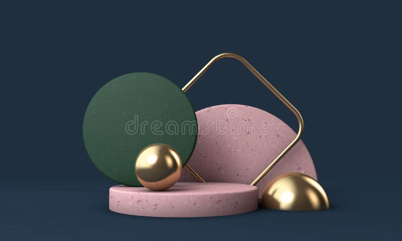 Modern minimal empty podim stage mockup for product presentation. 3D Rendering stock illustration