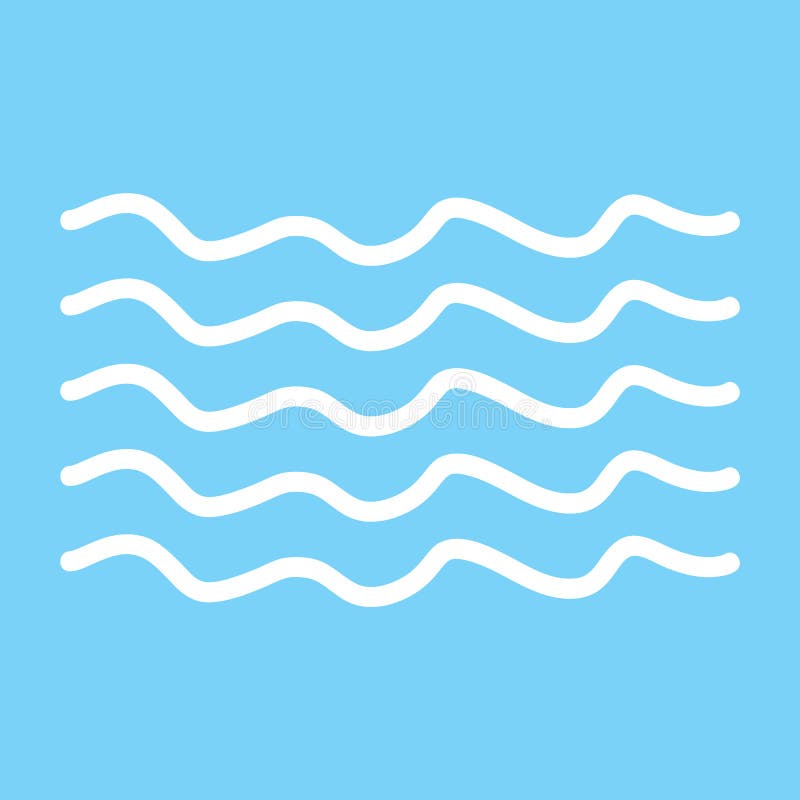 Modern minimal flat design style. Wave thin line symbol, Waves o