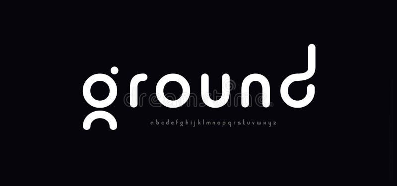 Modern minimal logo alphabet font. Abstract scifi science futuristic typography sport, technology, fashion, digital, future stock illustration