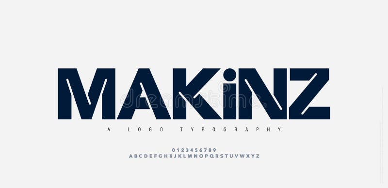 Modern minimal logo alphabet font. Typography abstract sans serif technology, electronic, movie, future, creative logos fonts. vector illustration