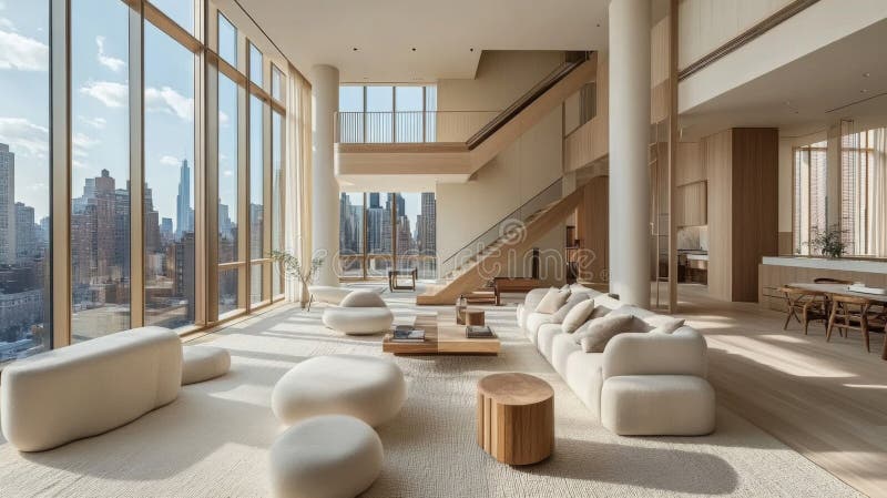 25 Minimalist Apartment Ideas: Simple and Stylish Space Solutions - Textured Apartment With City View And Minimalist Decor