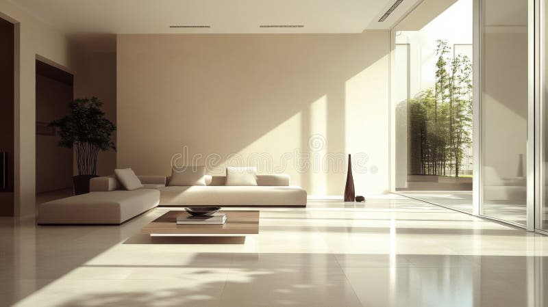 Beautiful view of Living Room Minimalist Beige