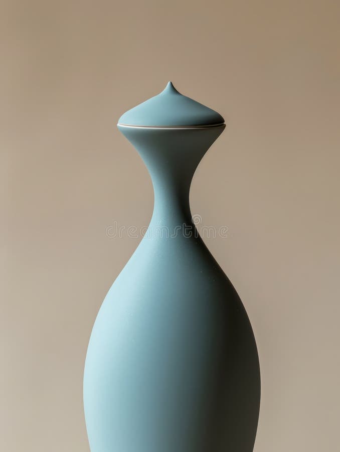 Modern minimalist blue vase with a sleek, abstract design. royalty free stock images