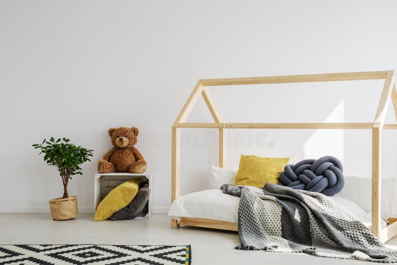 Modern minimalist child`s room royalty free stock image