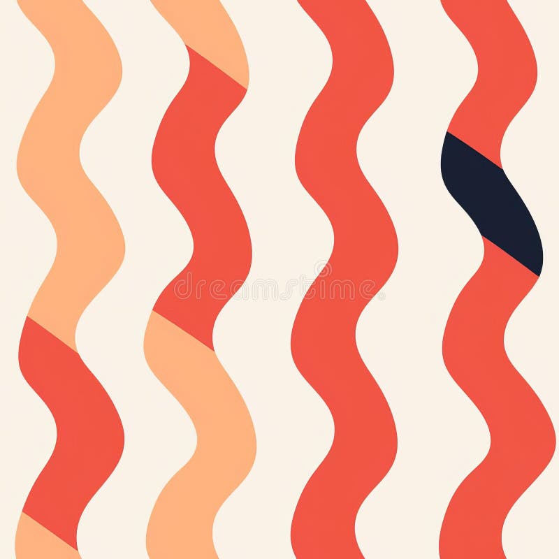 Modern Minimalist Endless Pattern With Vibrant Color Waves stock illustration