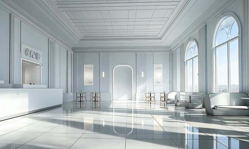 Modern minimalist interior design stock illustration