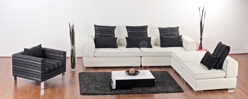 Modern minimalist living-room royalty free stock image