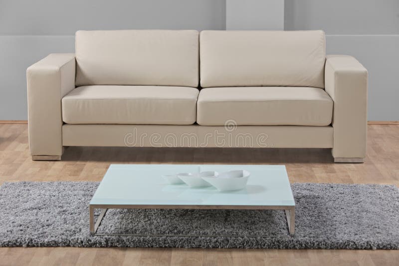 A Modern iMinimalisti Living room With Leather iSofai Stock 