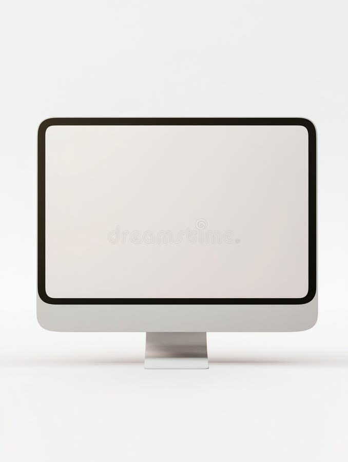 Modern minimalistic desktop computer monitor design front view royalty free stock image