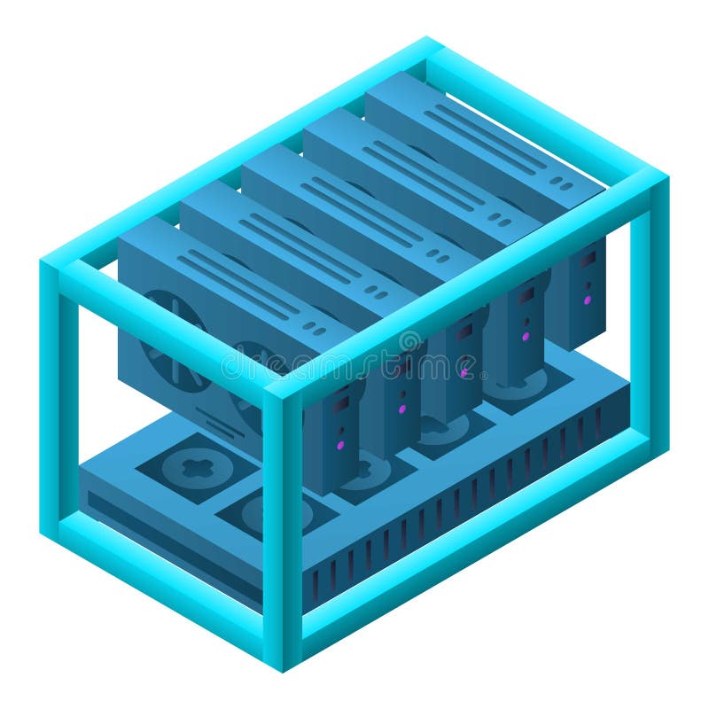 Modern mining farm icon, isometric style royalty free illustration