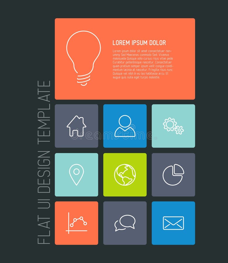 Modern mobile phone flat user interface royalty free illustration