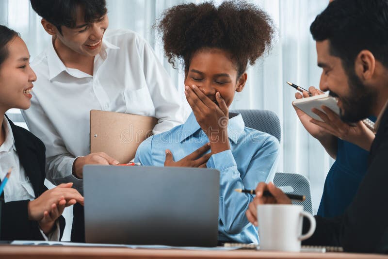 Modern multicultural office worker in corporate workplace. Concord stock photos