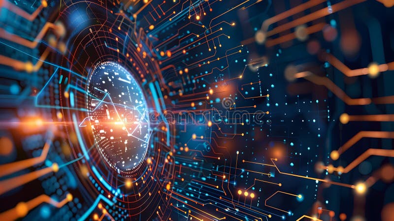 Modern networked background with electronic circuits, digital technology background made with electrical circuits, computer royalty free illustration
