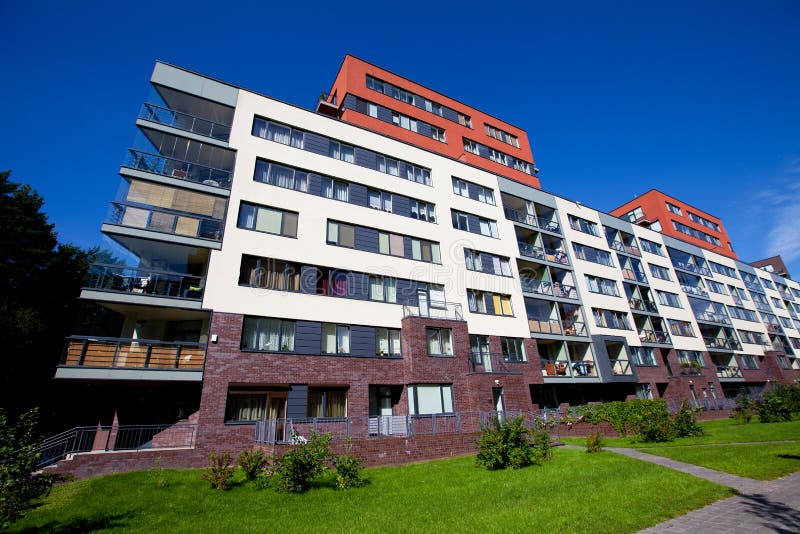 Modern and new apartment building. royalty free stock images