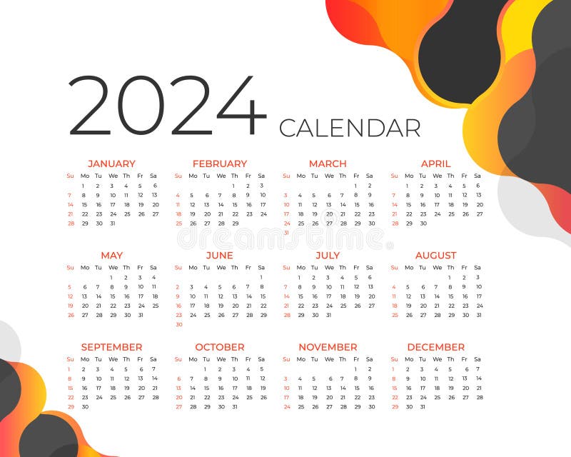Modern 2025 Calendar Template New Year 2025 Desk Calendar Design Stock