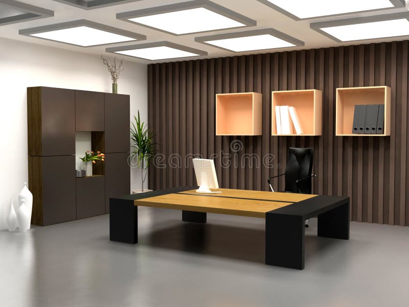 L'ufficio moderno design degli interni (rendering 3d)