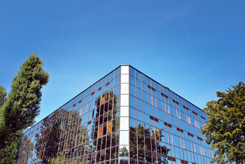 Modern office building. Architectural details of modern building.