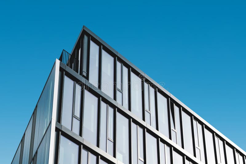 Modern office building facade, commercial real estate exterior