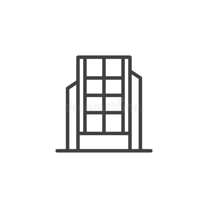 Modern office building line icon royalty free illustration Modern office building line icon royalty free illustration
