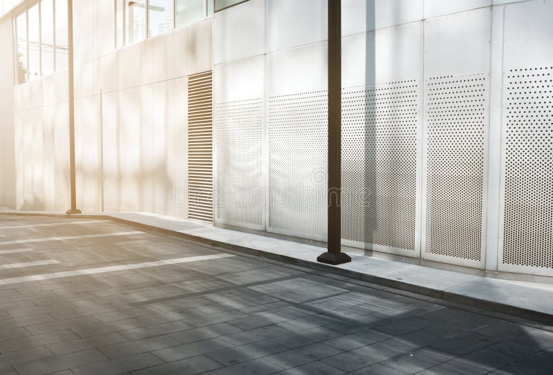 Modern office building outdoor and empty pavement