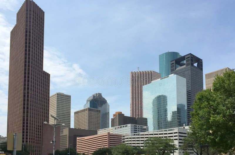 Modern Office Buildings in Downtown Houston Stock Image Image of