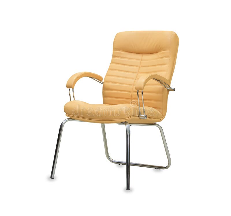 Modern Office Chair from Beige Leather. Stock Image Image of cutout