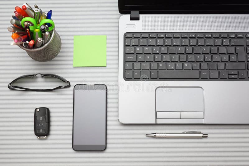 Business person desktop accessories and work tools Stock Photo by ©GaudiLab  77276956