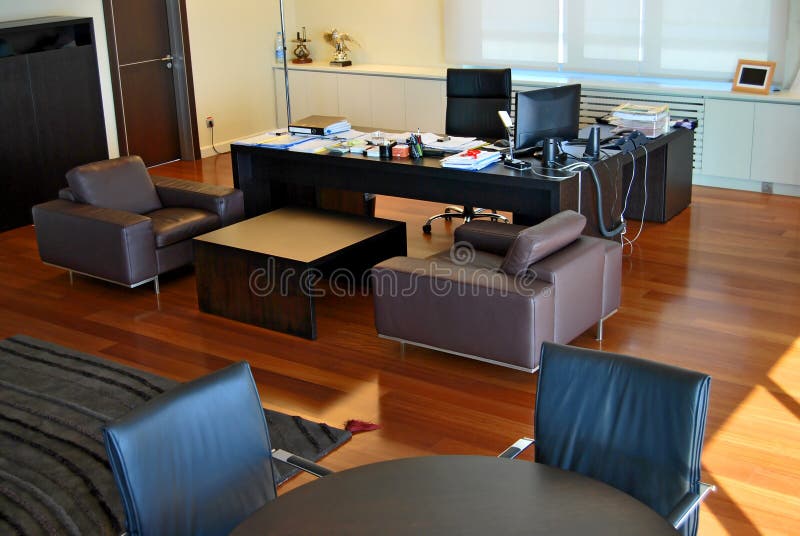 Modern Office Furniture, Boss Room, Manager Table and Chairs Stock Photo -  Image of buildings, furnishings: 205459288