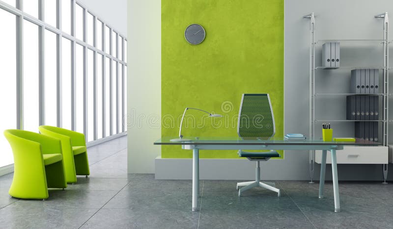 Modern office interior vector illustration