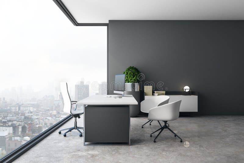 Modern office interior stock illustration