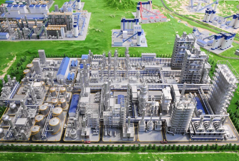 Modern oil refinery factory stock photography