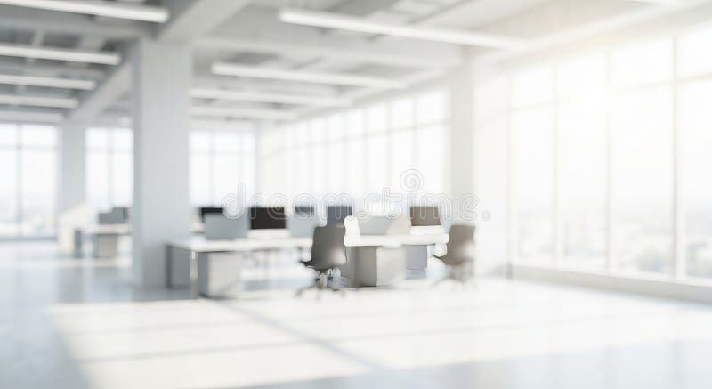 Modern Open-Layout Office Space Designed to Enhance Employee Wellness, Collaboration, and Creativity, Generated by AI. Employee wellness illustrations