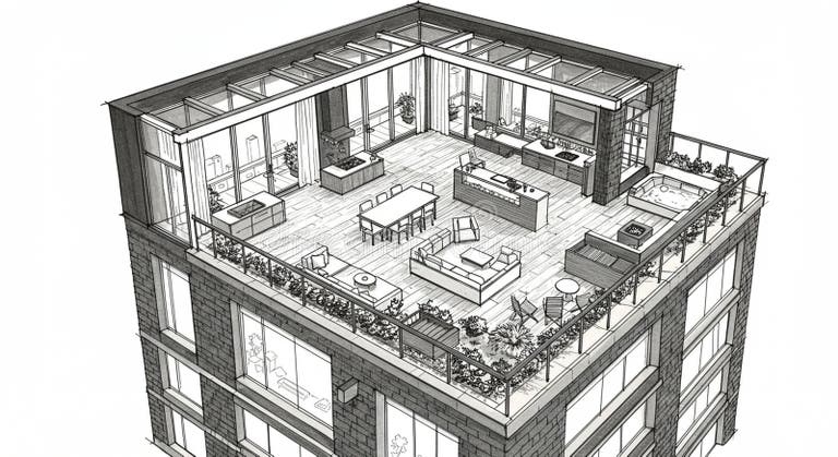 International Style Penthouse Architecture Design Ideas