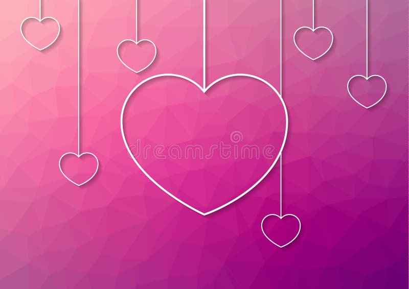 Modern Pink Abstract Background with White Hang Hearts from the Stock  Vector - Illustration of february, eps10: 67391567
