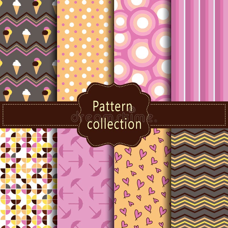 Modern Pink, Orange and Brown Pattern. Stock Illustration Illustration of loving, life 107599404