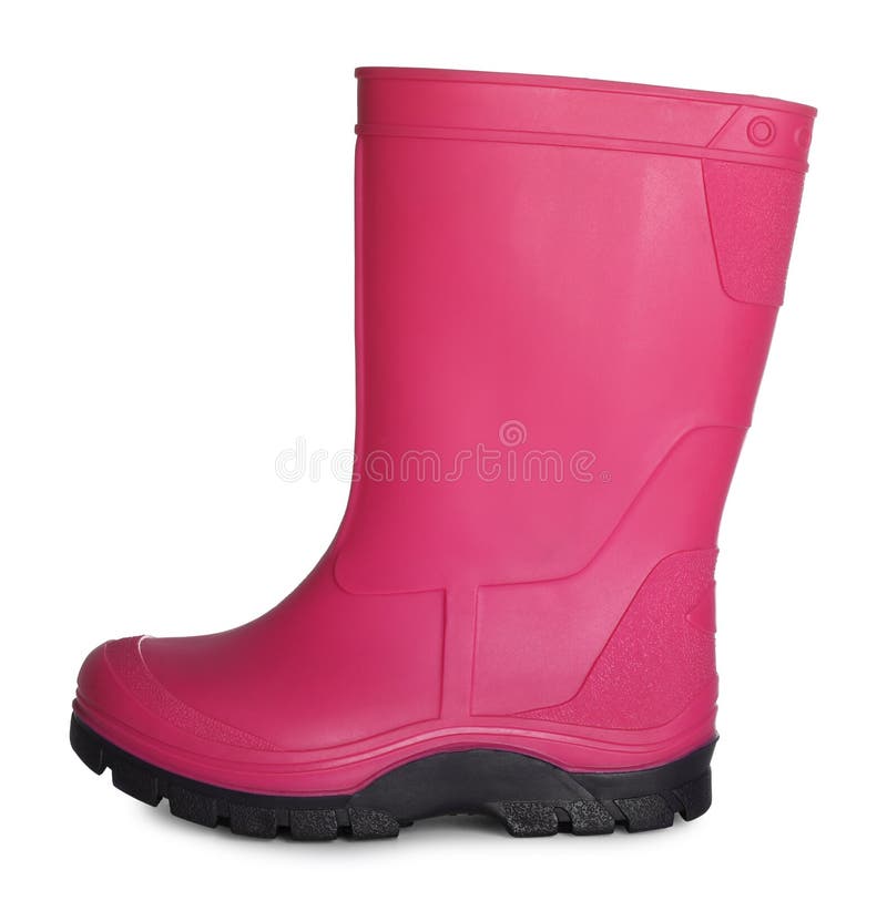 Modern Pink Rubber Boot Isolated on White Stock Image Image of