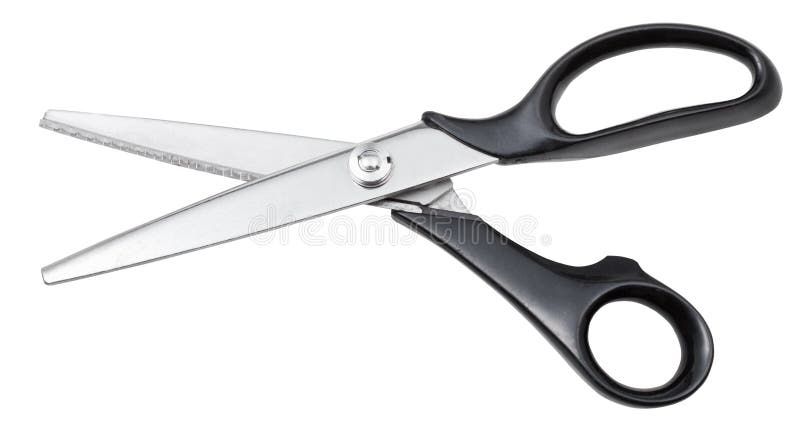 Modern pinking scissors with black handles