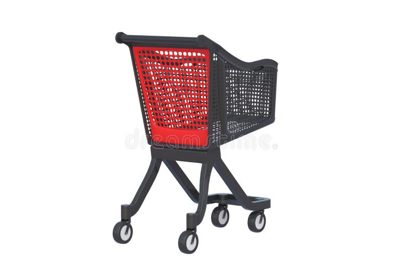 Pat Aanhoudend Ploeg Modern Plastic Shopping Cart Trolley Isolated on White Background Stock  Image - Image of purchase, basket: 235633881