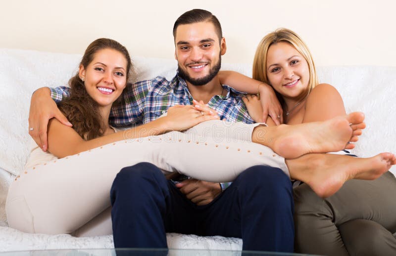 Modern polygamous family stock photo. Image of indoor 69905930