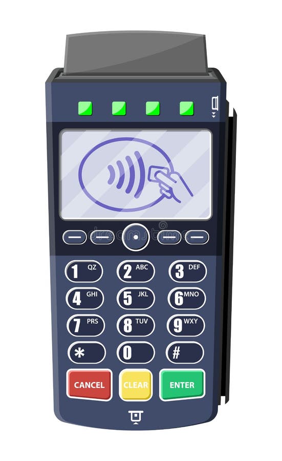 Modern POS Terminal. Bank Payment Device Editorial Photo - Illustration